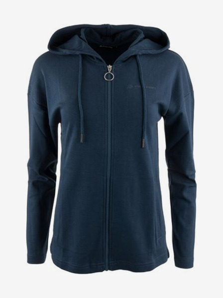 ALPINE PRO Tmavomodrá dámska mikina na zips s kapucňou ALPINE PRO DEGREVA