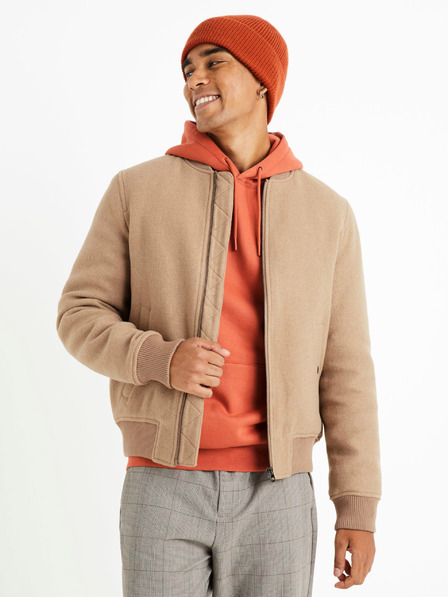Celio Béžový pánsky bomber Celio Cubeauty
