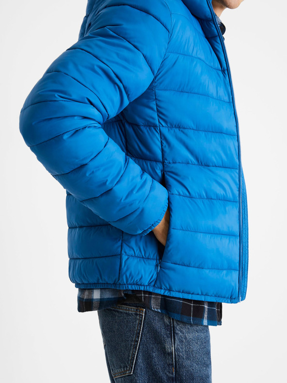 Celio Modrá pánska ľahká prešívaná bunda Celio Vububble