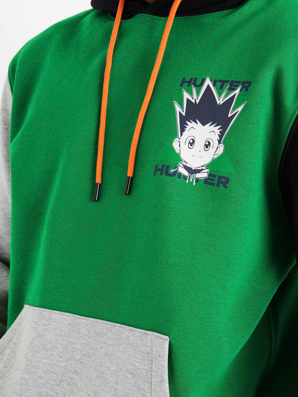 Celio Zelená pánska mikina Celio Hunter x Hunter