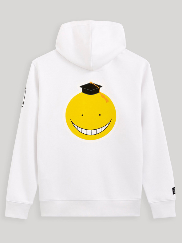 Celio Biela pánska mikina s potlačou na chrbte Celio Assassination Classroom
