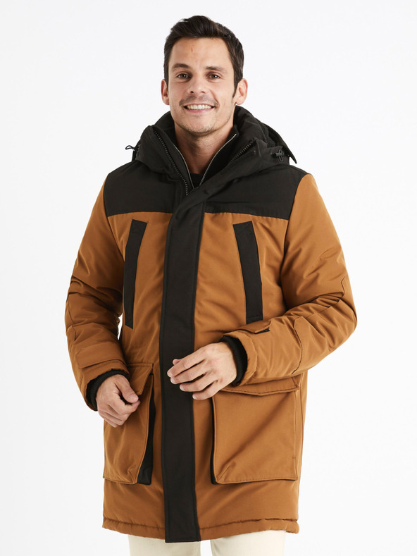 Celio Hnedá bunda parka Celio Cubicol