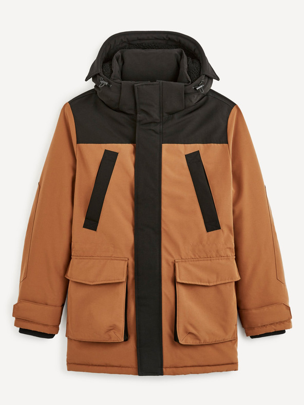 Celio Hnedá bunda parka Celio Cubicol