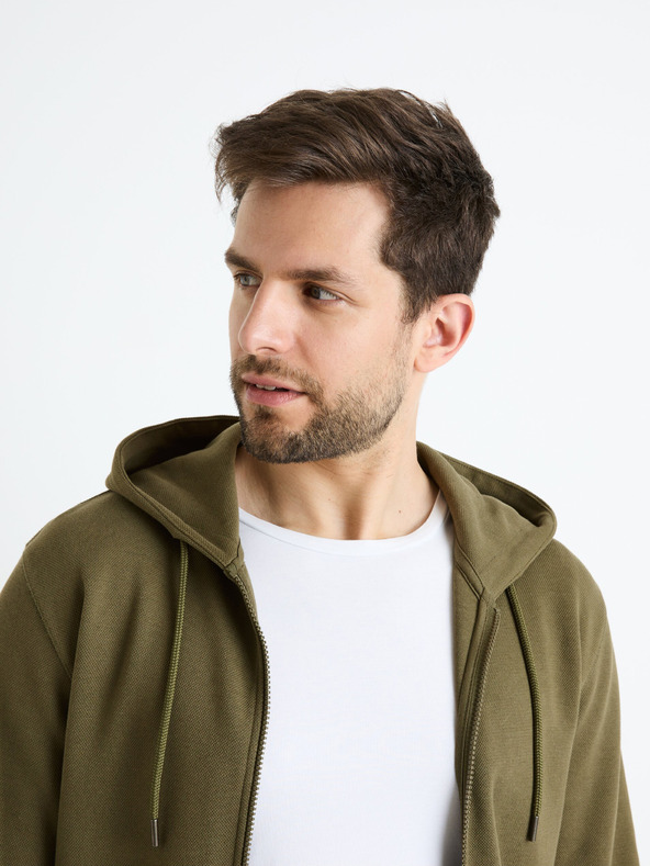 Celio Khaki pánska mikina Celio Fepiquet