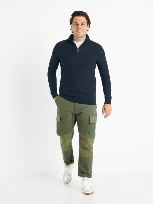 Celio Tmavomodrý pánsky sveter Celio Celim