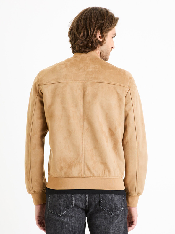 Celio Béžová pánska semišová bunda Celio Fudain2