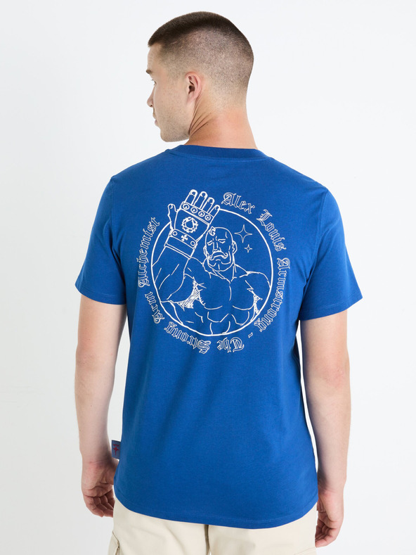 Celio Modré pánske tričko Celio Fullmetal Alchemist