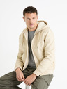 Celio Krémová pánska bunda z umelej kožušiny Celio Fuhoodie
