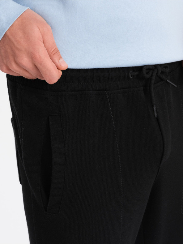 Ombre Clothing Čierne pánske tepláky Ombre Oblečenie CARROT