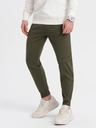 Ombre Clothing Tmavozelené pánske tepláky Ombre Oblečenie