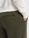 Ombre Clothing Tmavozelené pánske tepláky Ombre Oblečenie