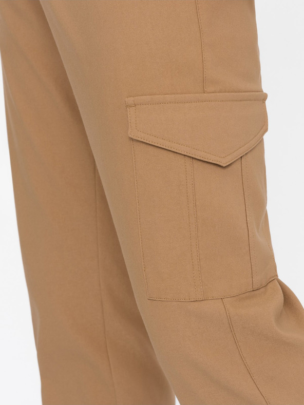 Ombre Clothing Svetlohnedé pánske cargo nohavice Ombre Oblečenie