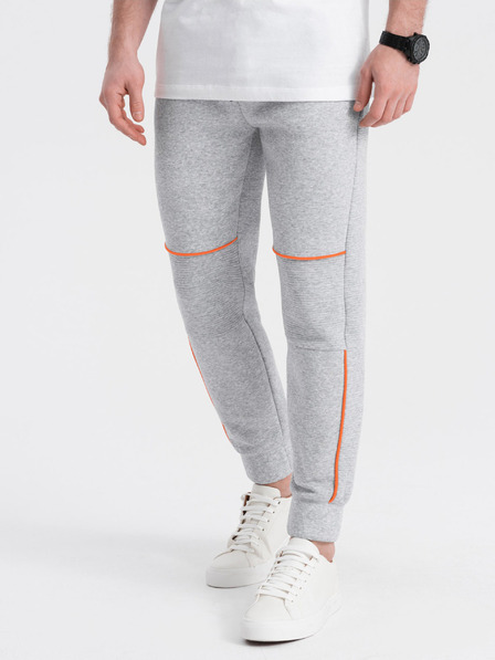 Ombre Clothing Svetlošedé pánske tepláky Ombre Clothing