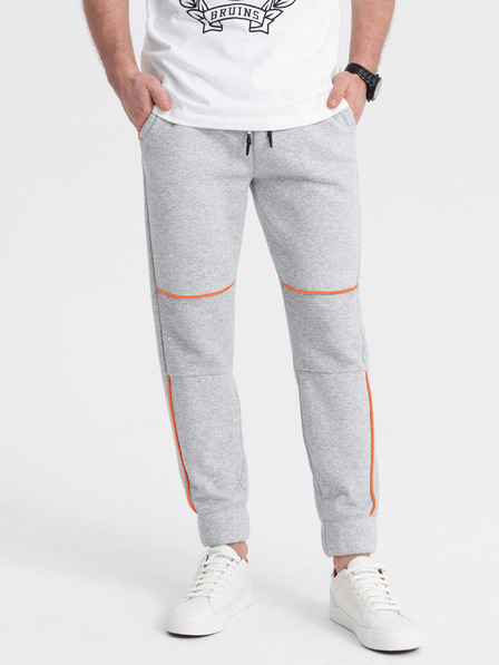 Ombre Clothing Svetlošedé pánske tepláky Ombre Clothing