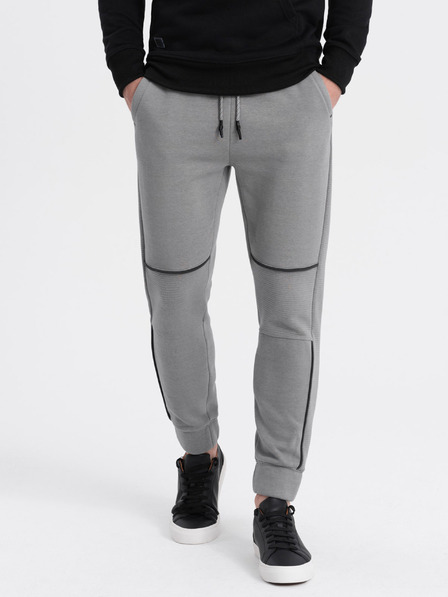 Ombre Clothing Šedé pánske tepláky Ombre Clothing