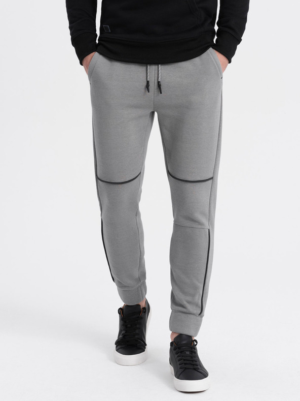 Ombre Clothing Šedé pánske tepláky Ombre Clothing