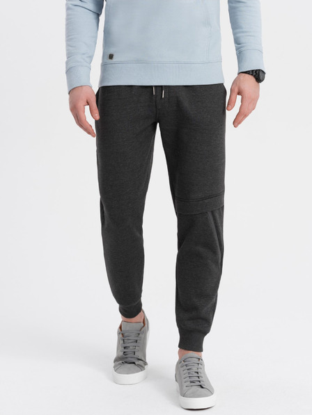 Ombre Clothing Tmavošedé pánske tepláky Ombre Oblečenie