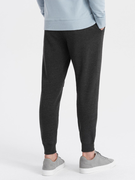 Ombre Clothing Tmavošedé pánske tepláky Ombre Oblečenie