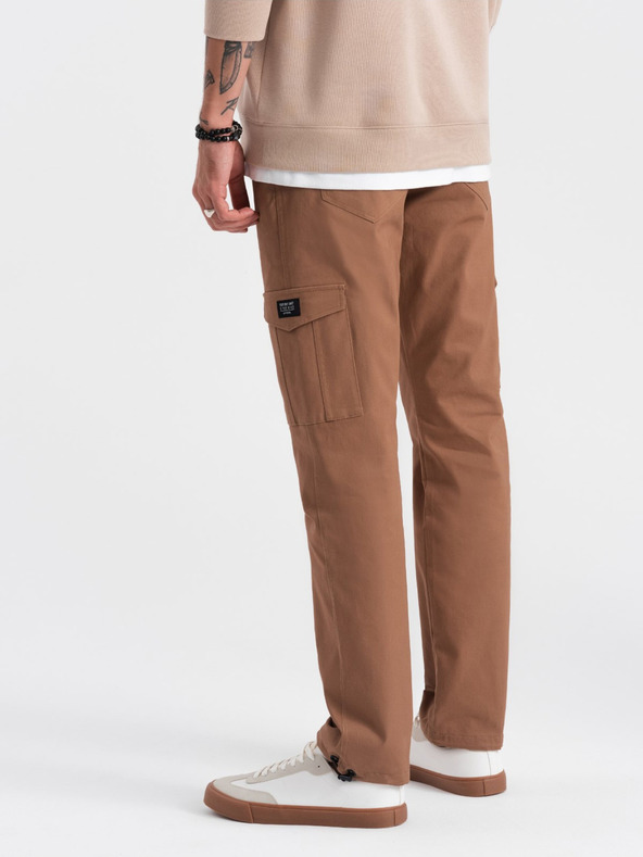 Ombre Clothing Hnedé pánske Cargo nohavice Ombre Oblečenie