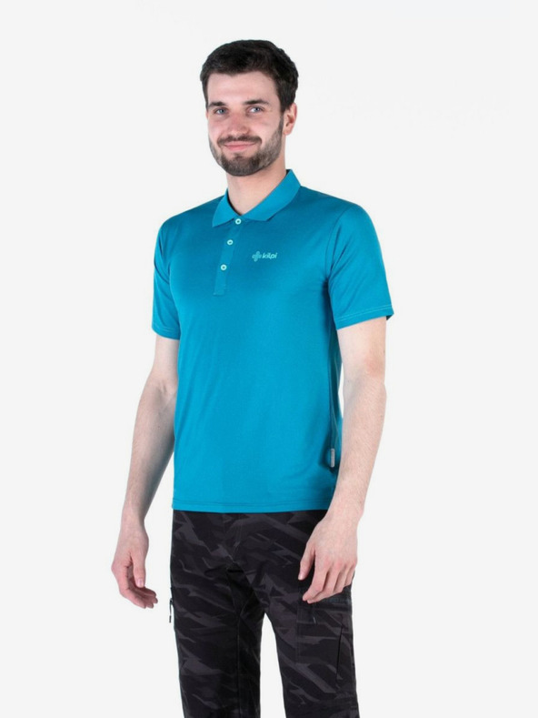 Kilpi Tyrkysové pánske športové polo tričko Kilpi COLLAR