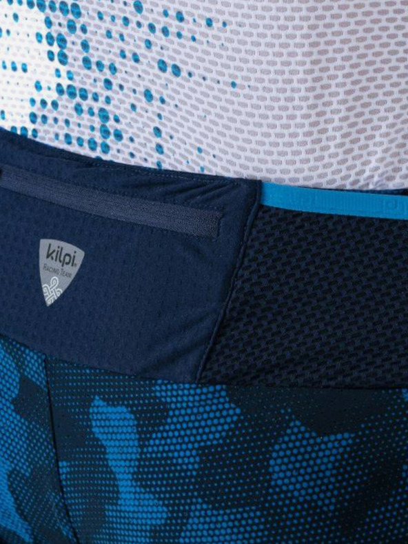 Kilpi Tmavomodré pánske vzorované bežecké šortky 2v1 Kilpi BERGEN