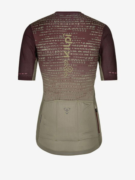 Kilpi Dámsky cyklistický dres Kilpi RITAEL-W v khaki a vínovej farbe