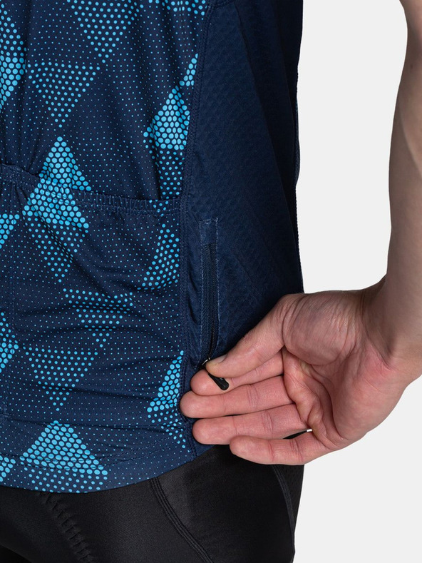 Kilpi Tmavomodrý pánsky vzorovaný cyklistický dres Kilpi SALETTA-M