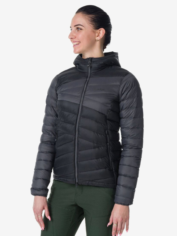 Kilpi Šedo-čierna dámska páperová bunda Kilpi PYRAMIDEN