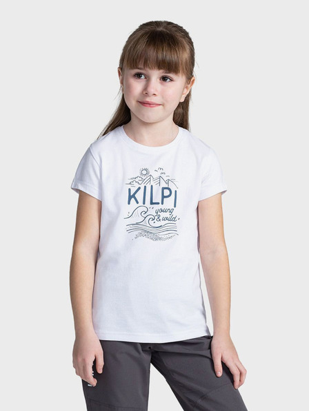 Kilpi Biele detské tričko s potlačou Kilpi MALGA