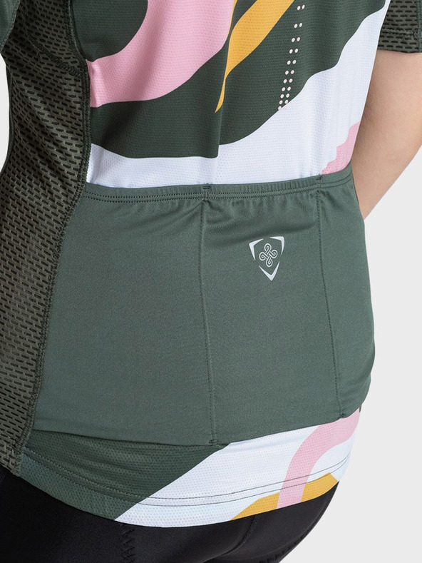 Kilpi Zeleno-ružové dámske športové tričko na zips Kilpi RITAEL