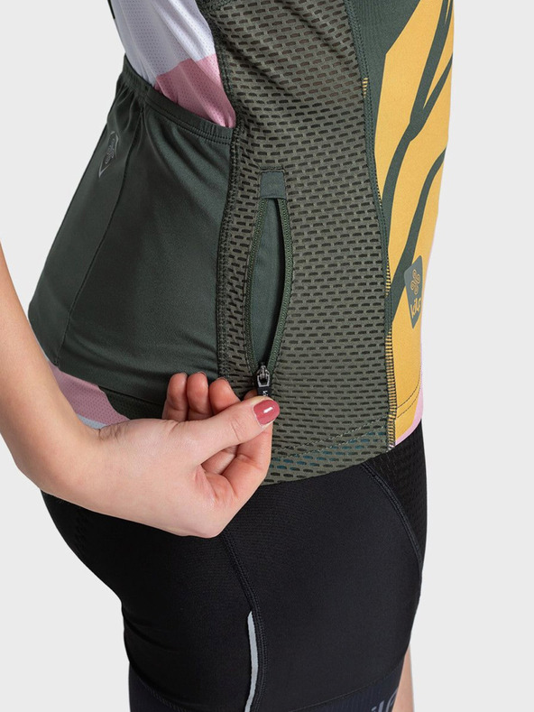 Kilpi Zeleno-ružové dámske športové tričko na zips Kilpi RITAEL