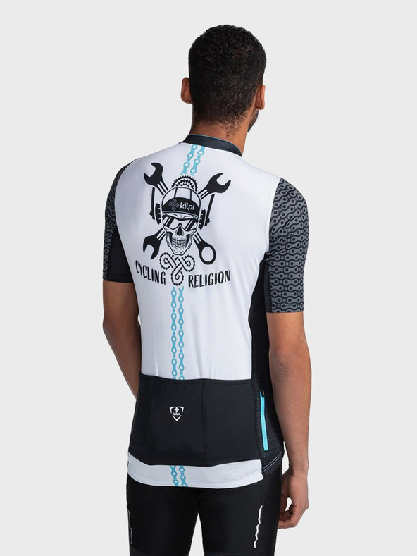 Kilpi Biele pánske športové tričko na zips Kilpi RIVAL