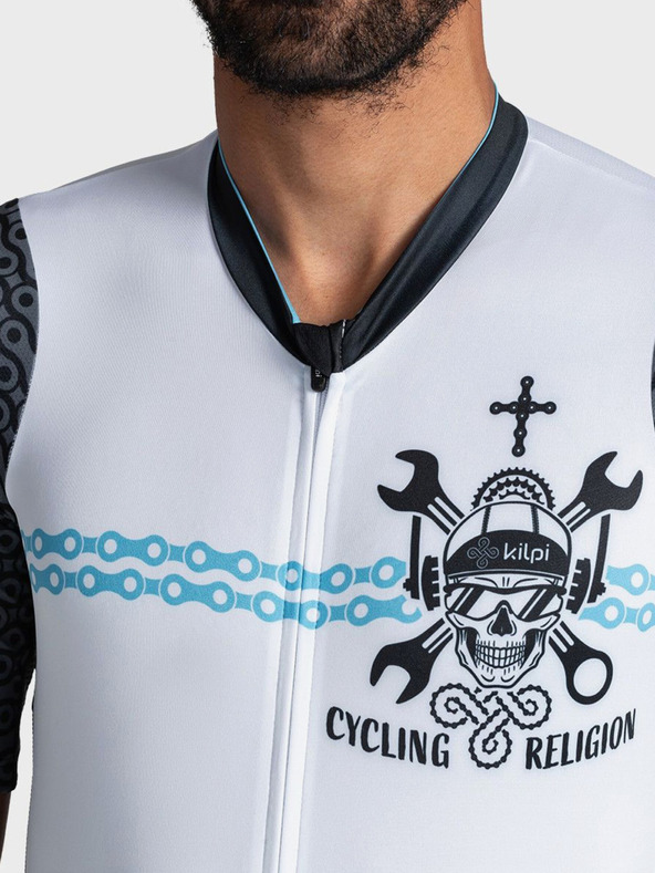 Kilpi Biele pánske športové tričko na zips Kilpi RIVAL