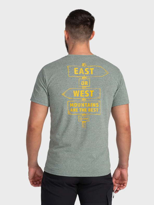 Kilpi Zelené pánske tričko s potlačou na chrbte Kilpi BANDE