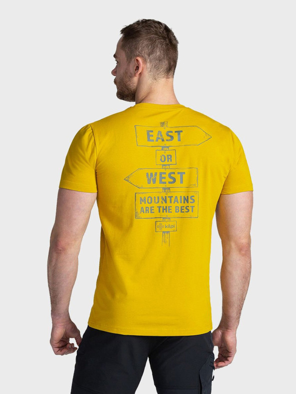 Kilpi Žlté pánske tričko Kilpi BANDE s potlačou na chrbte