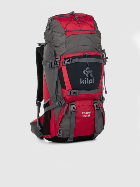 Kilpi Šedo-červený unisex športový batoh Kilpi ECRINS (45+5 l)