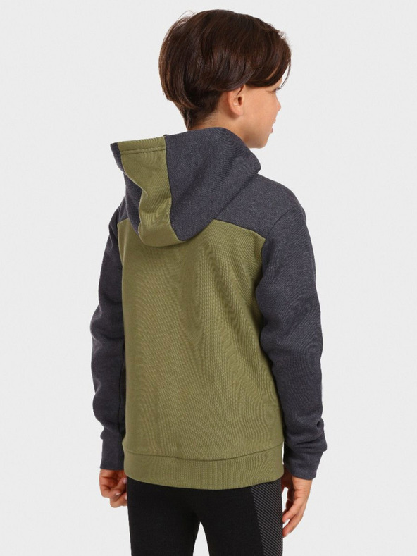 Kilpi Šedo-zelená chlapčenská mikina na zips KILPI PREDA