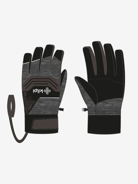 Kilpi Tmavosivé unisex lyžiarske rukavice Kilpi SKIMI