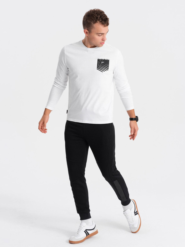 Ombre Clothing Biele pánske tričko s potlačou Ombre Clothing