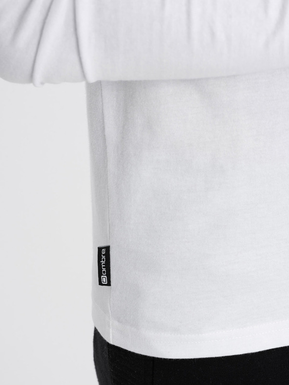 Ombre Clothing Biele pánske tričko s potlačou Ombre Clothing
