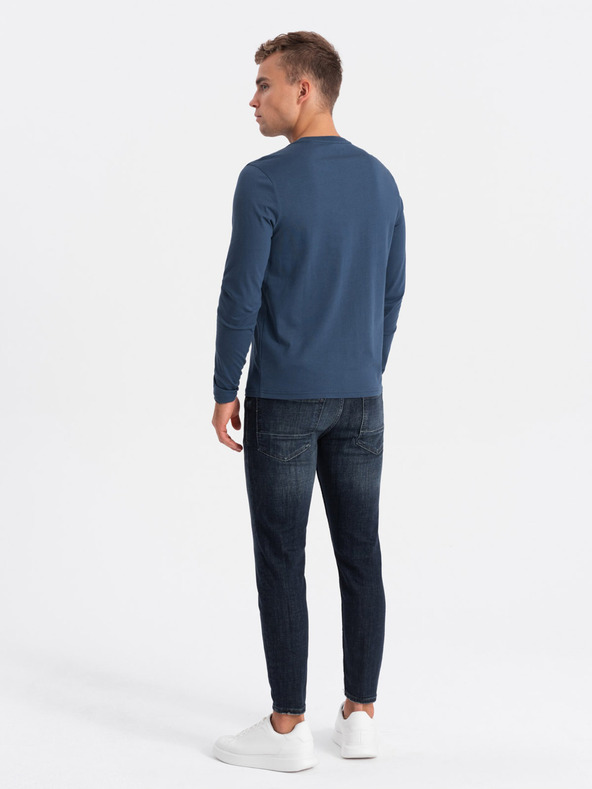 Ombre Clothing Tmavomodré pánske tričko Ombre Clothing