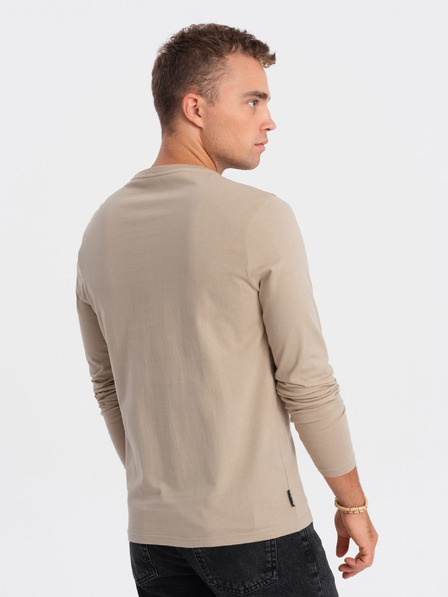 Ombre Clothing Béžové pánske tričko Ombre Clothing