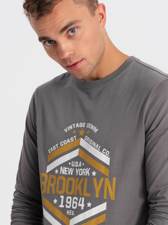 Ombre Clothing Šedé pánske tričko Ombre Oblečenie