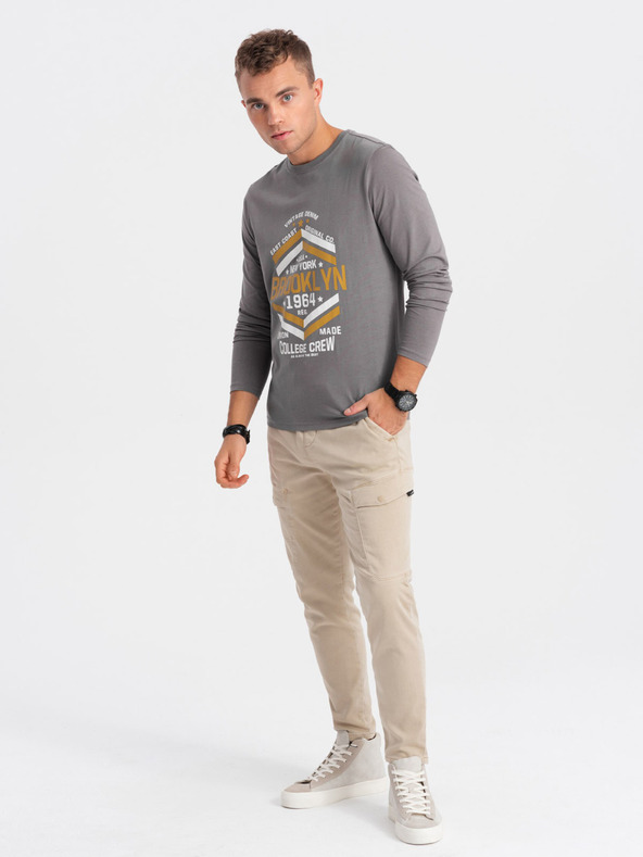 Ombre Clothing Šedé pánske tričko Ombre Oblečenie