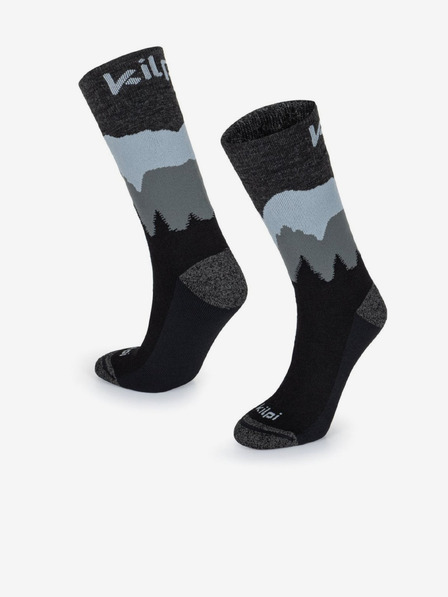 Kilpi Čierne unisex ponožky z merino vlny Kilpi NORS-U