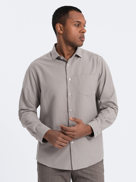 Ombre Clothing Šedá pánska košeľa Ombre Oblečenie