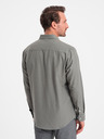 Ombre Clothing Khaki pánska košeľa Ombre Oblečenie