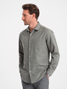 Ombre Clothing Khaki pánska košeľa Ombre Oblečenie