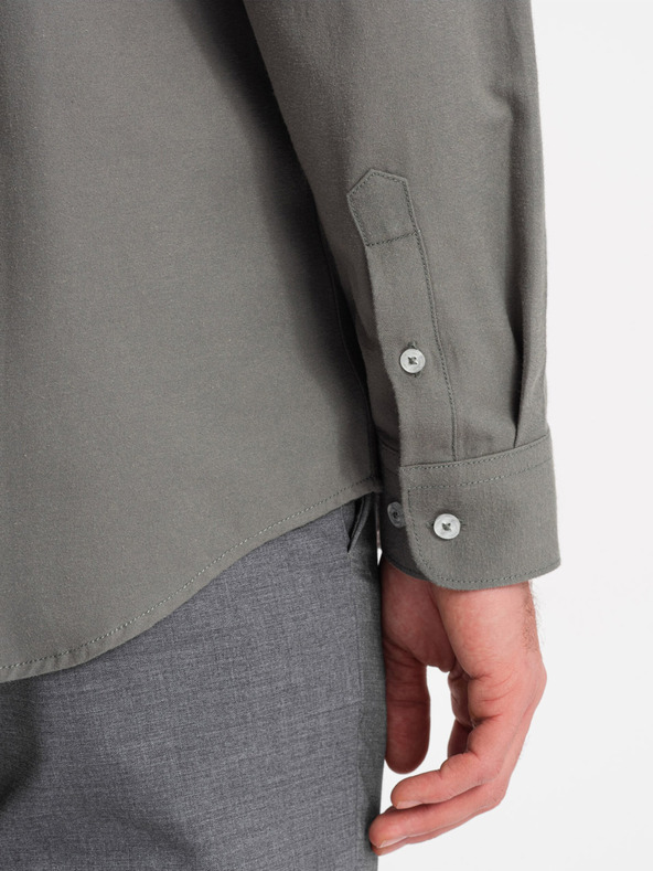 Ombre Clothing Khaki pánska košeľa Ombre Oblečenie