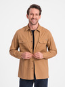 Ombre Clothing Hnedá pánska košeľa Ombre Clothing